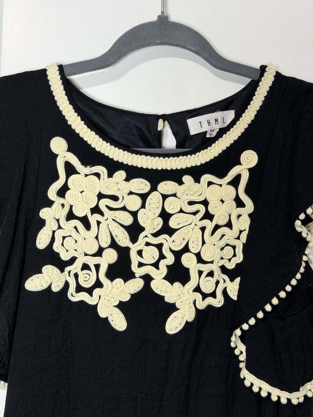 THML Floral Embroidered Ruffle Sleeve Shift - Picture 2 of 9